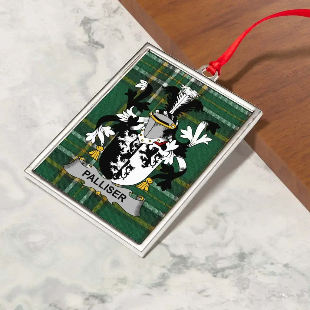 Personalised Family Crest Plaid Rectangular Ornament product