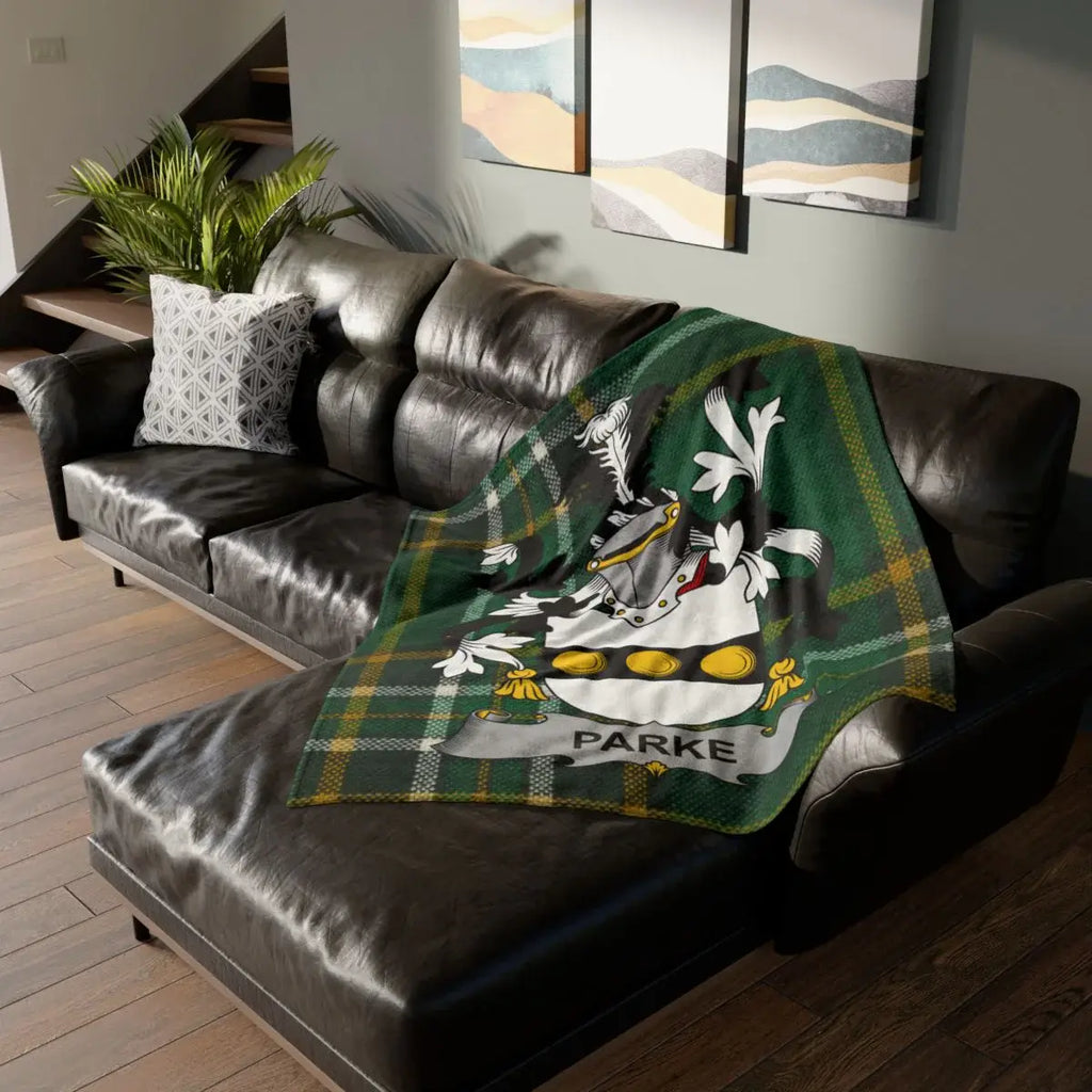 Parke Family Crest Tartan Plaid Blanket for Home Decor