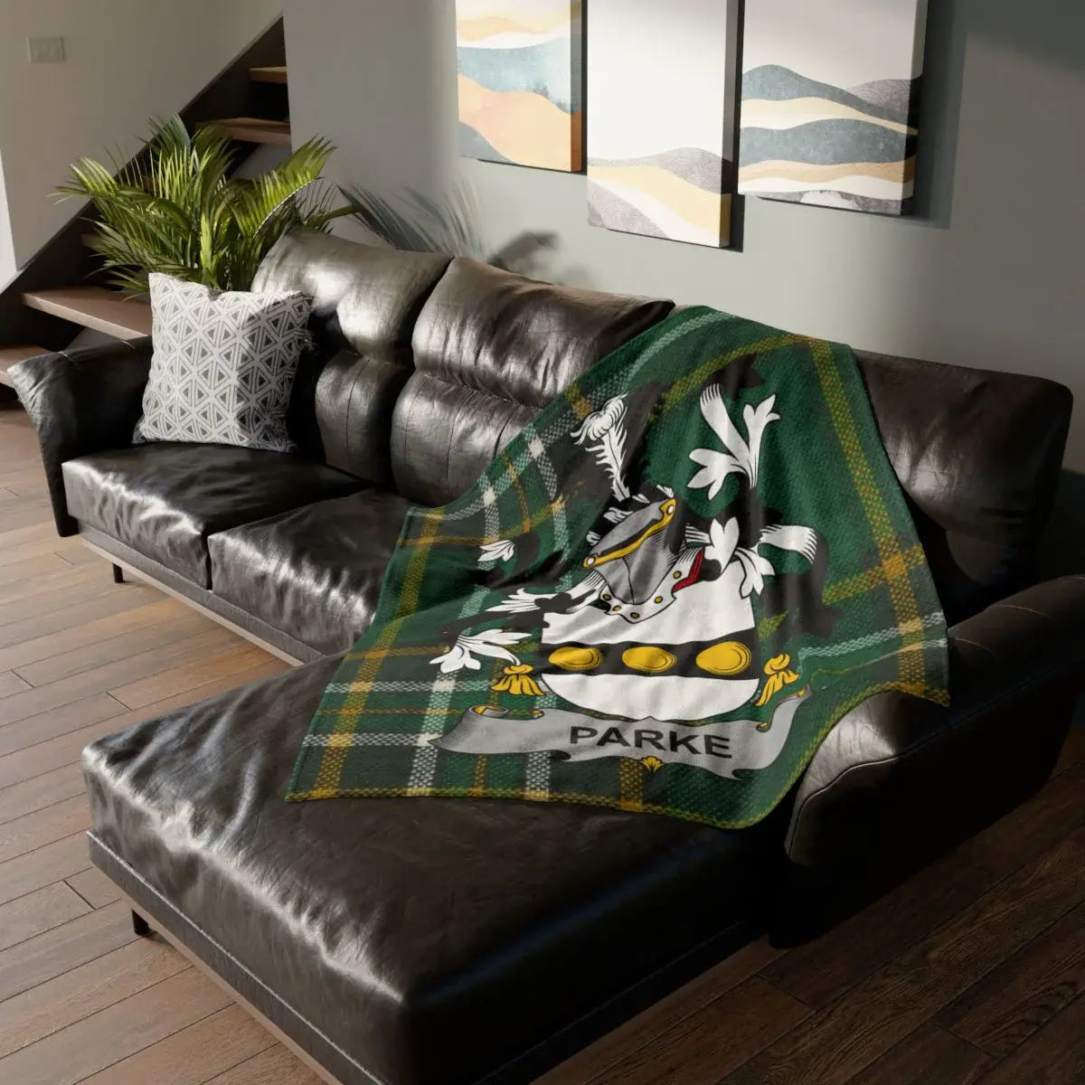 Parke Family Crest Tartan Plaid Blanket for Home Decor