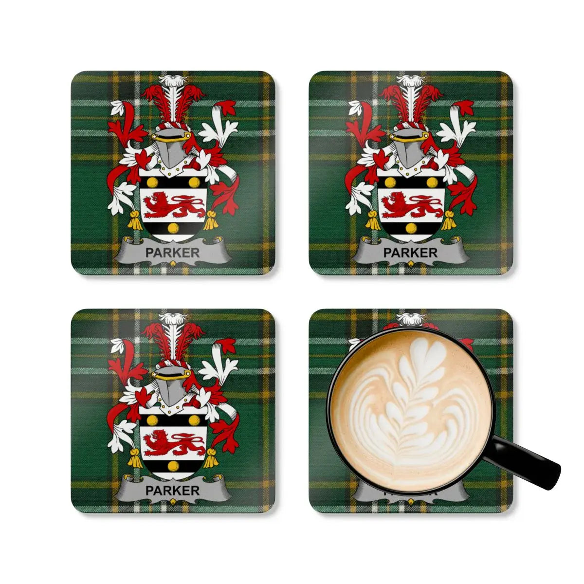 Personalized Family Crest Home Decor Coasters set product