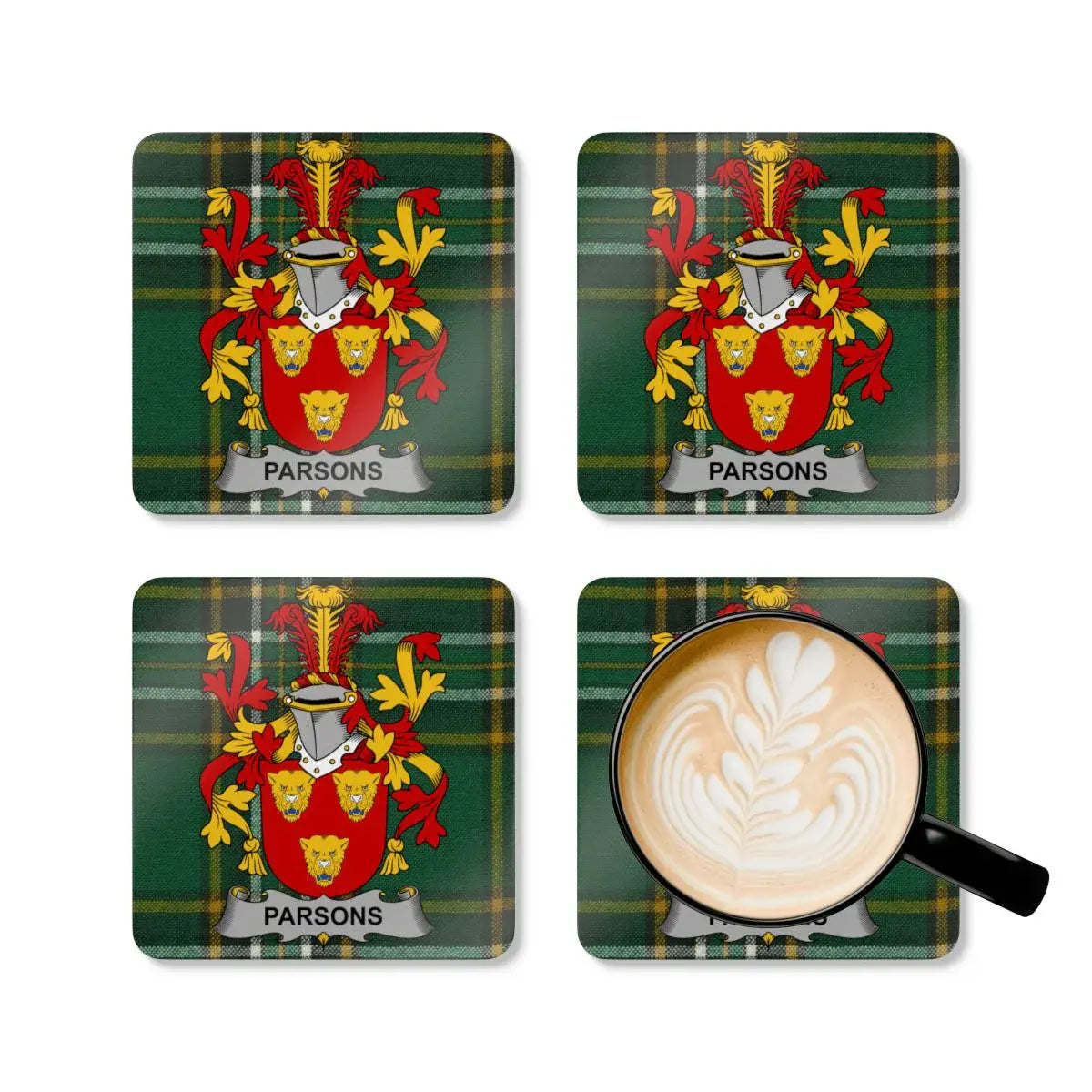 Family Crest Design PARSONS Coasters Set unique product type