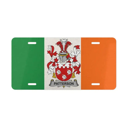 Irish Flag with Patterson Crest License Plate product