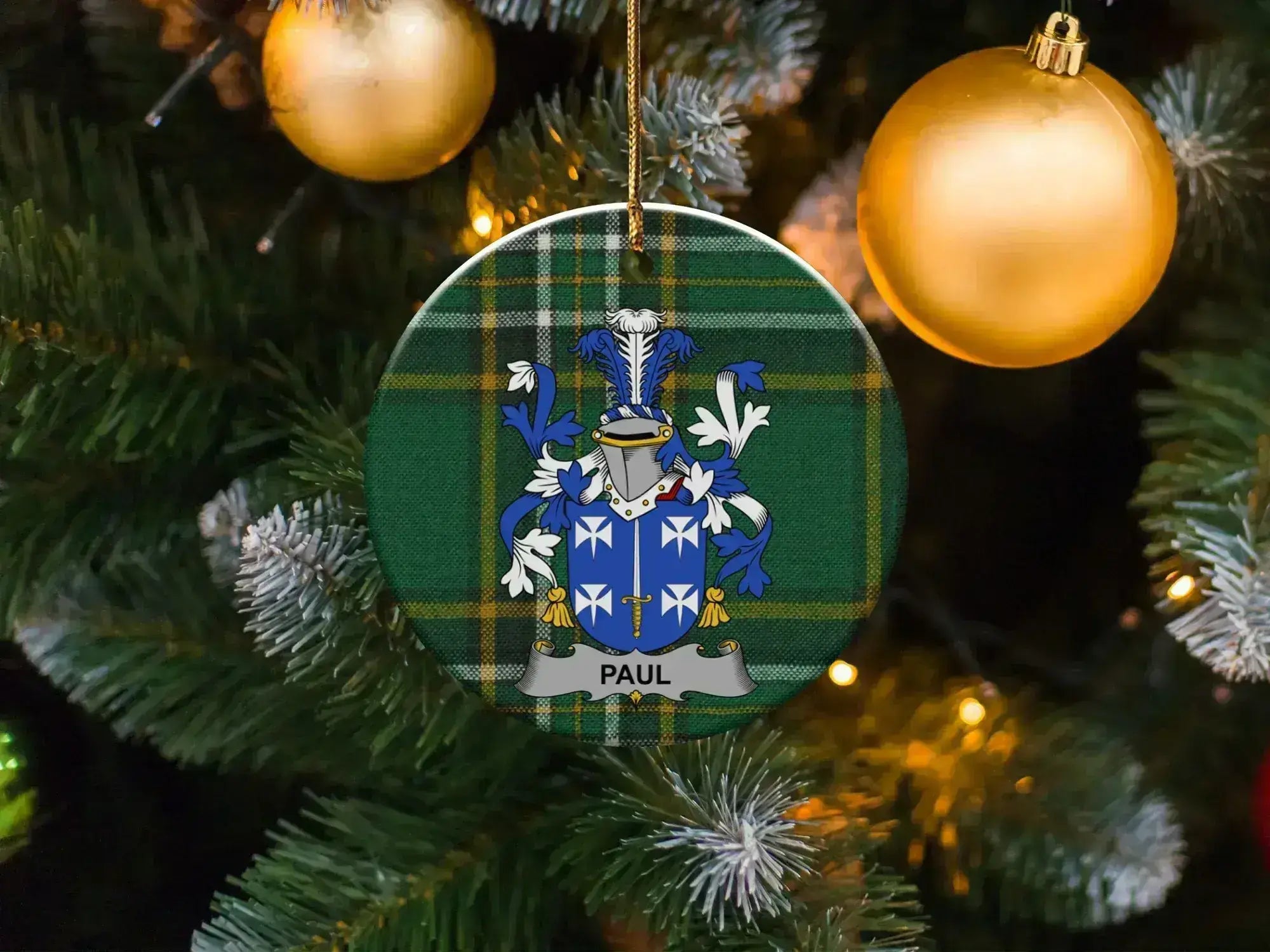 Personalized Family Crest Christmas Tree Ornament