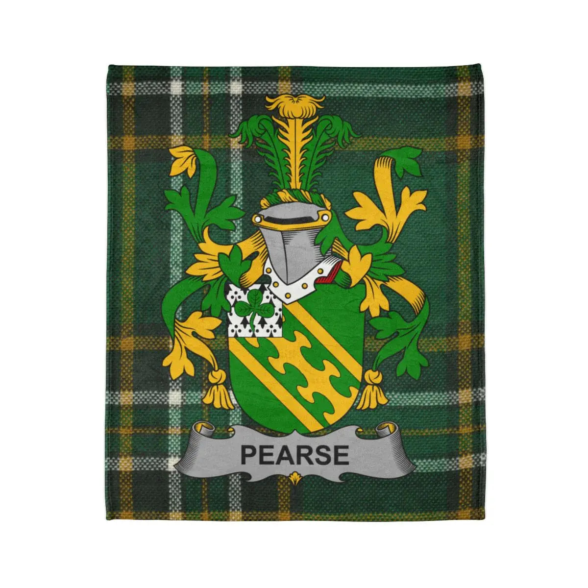 Pearse Family Crest Blanket Tartan Plaid Design