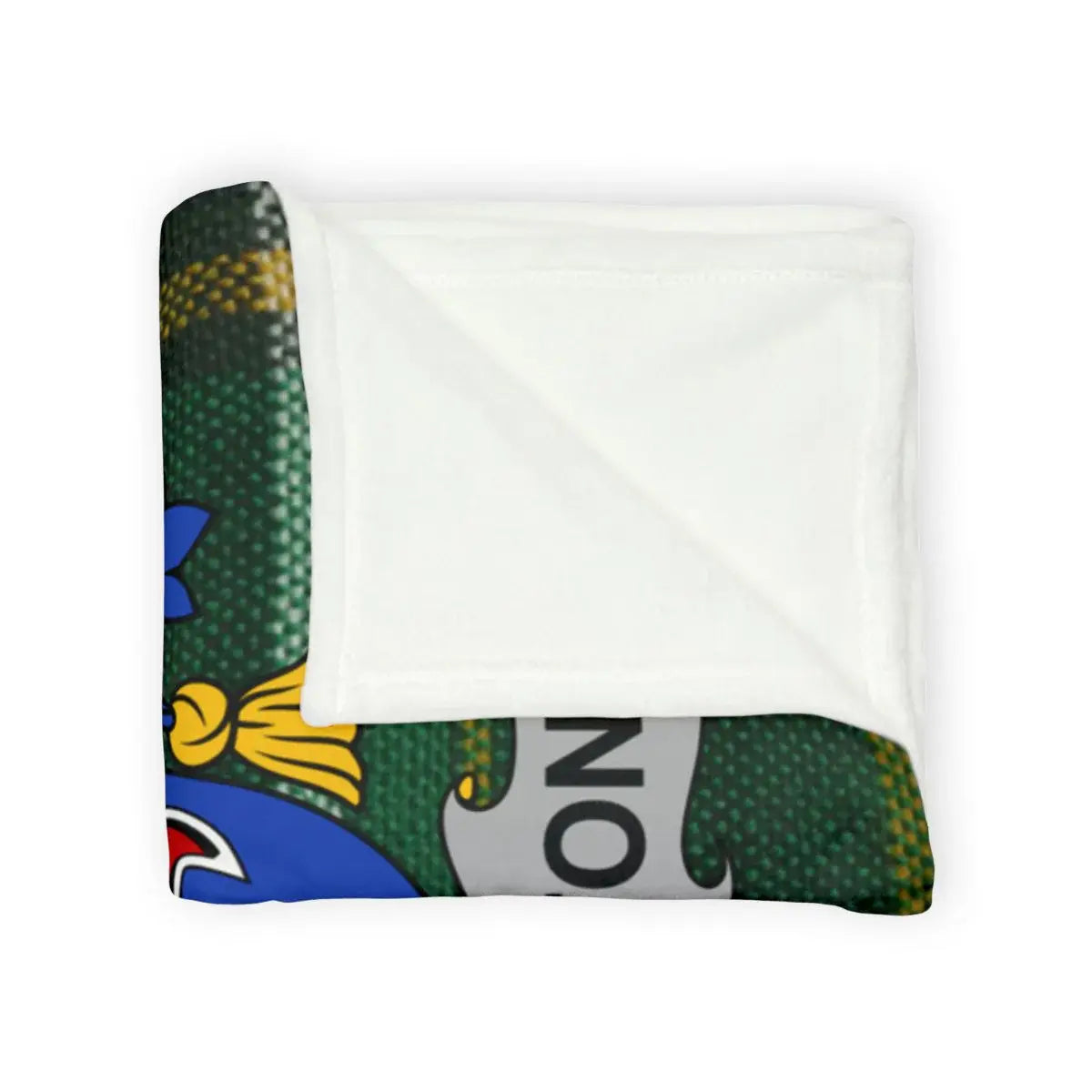 Cozy Green Yellow and Blue Patterned Blanket