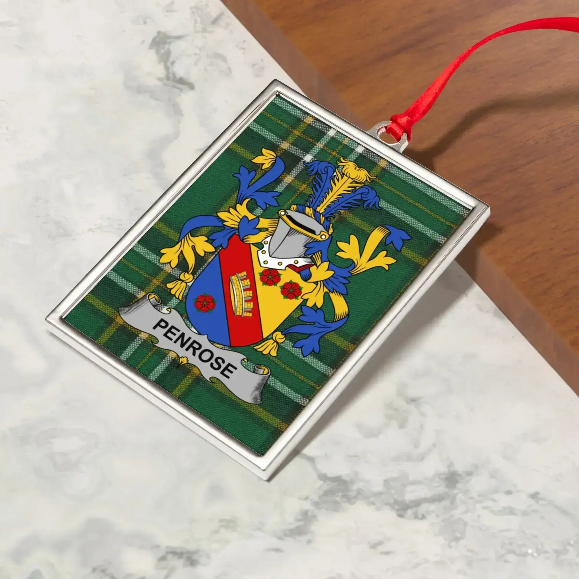 Personalized Penrose Family Crest Christmas Ornament
