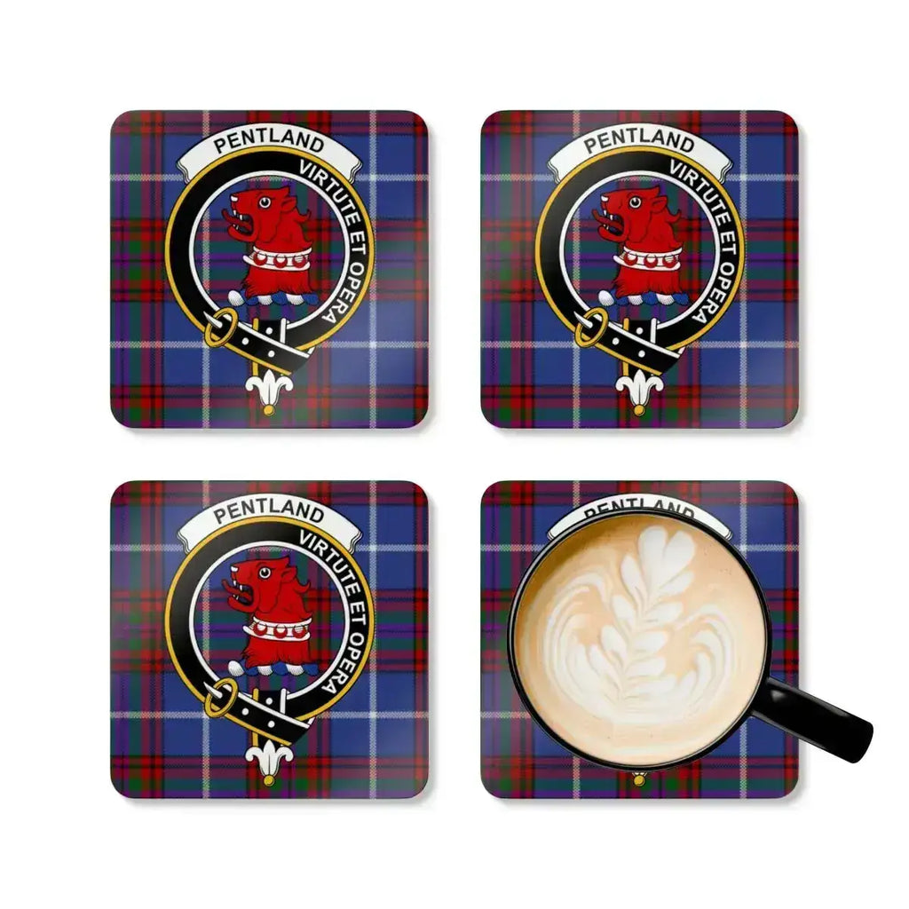 Pentland Virtute Et Opera Plaid Design Coaster Set product type