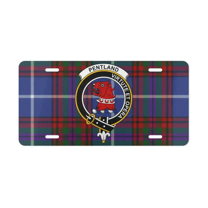 Pentland Virtute Et Opera Plaid Design License Plate Product