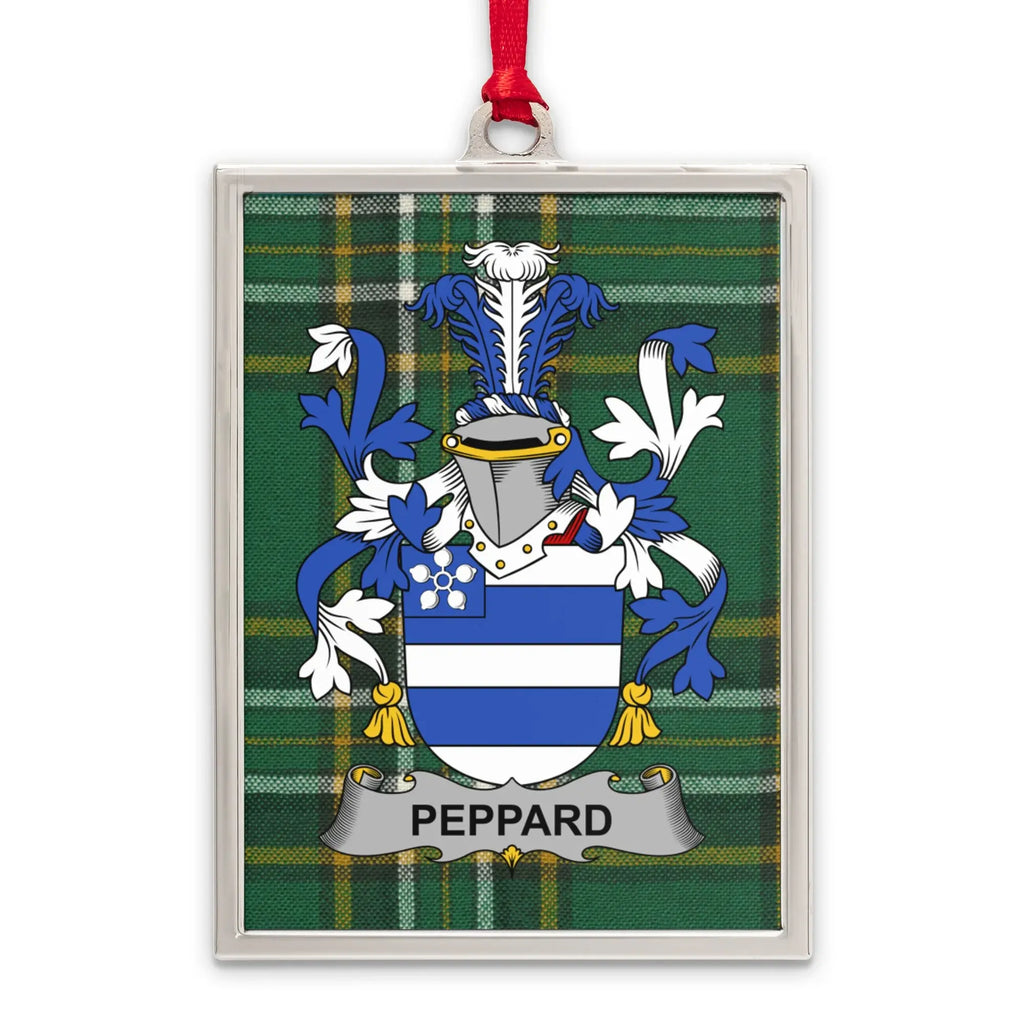 Peppard Family Crest Plaid Background Ornament product type