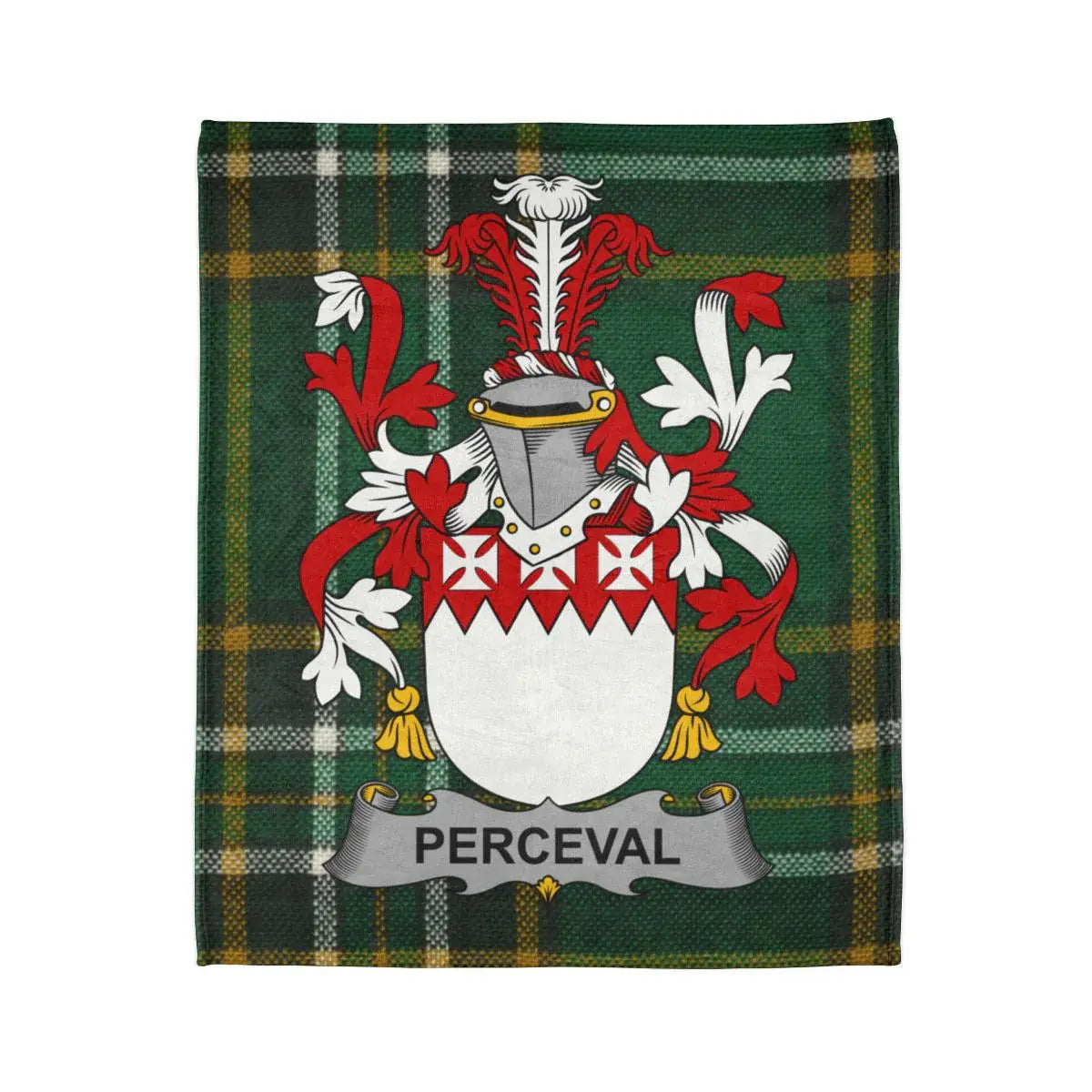 Perceval Clan Crest Plaid Tartan Blanket Product