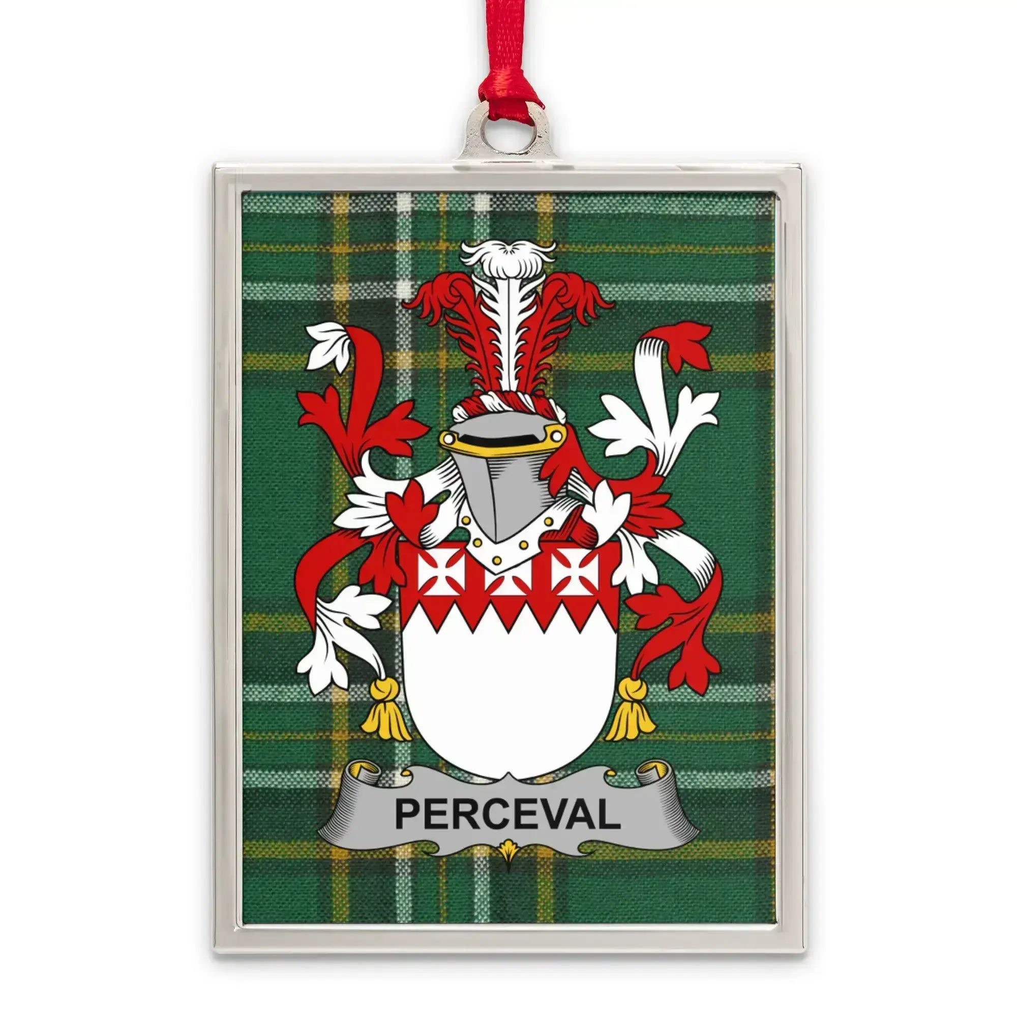 Perceval Plaid Crest Personalized Ornament product type