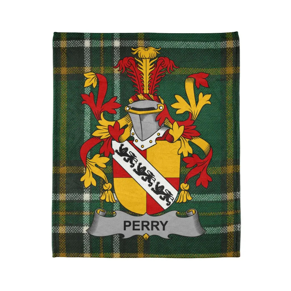 Perry Family Crest Tartan Plaid Blanket Product