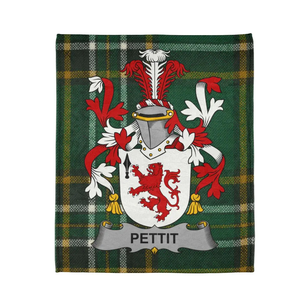 Pettit Family Crest Plaid Design Blanket