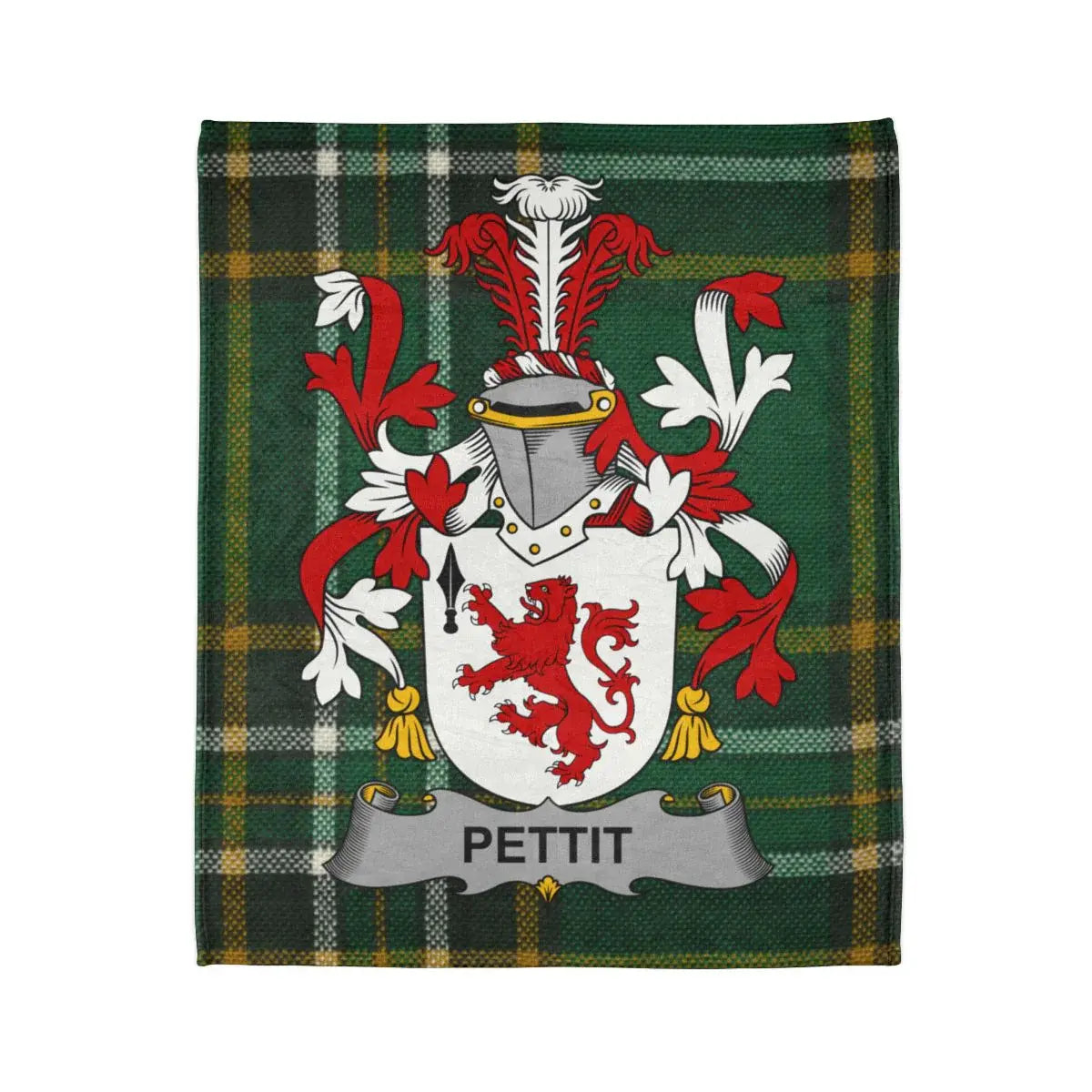 Pettit Family Crest Plaid Design Blanket