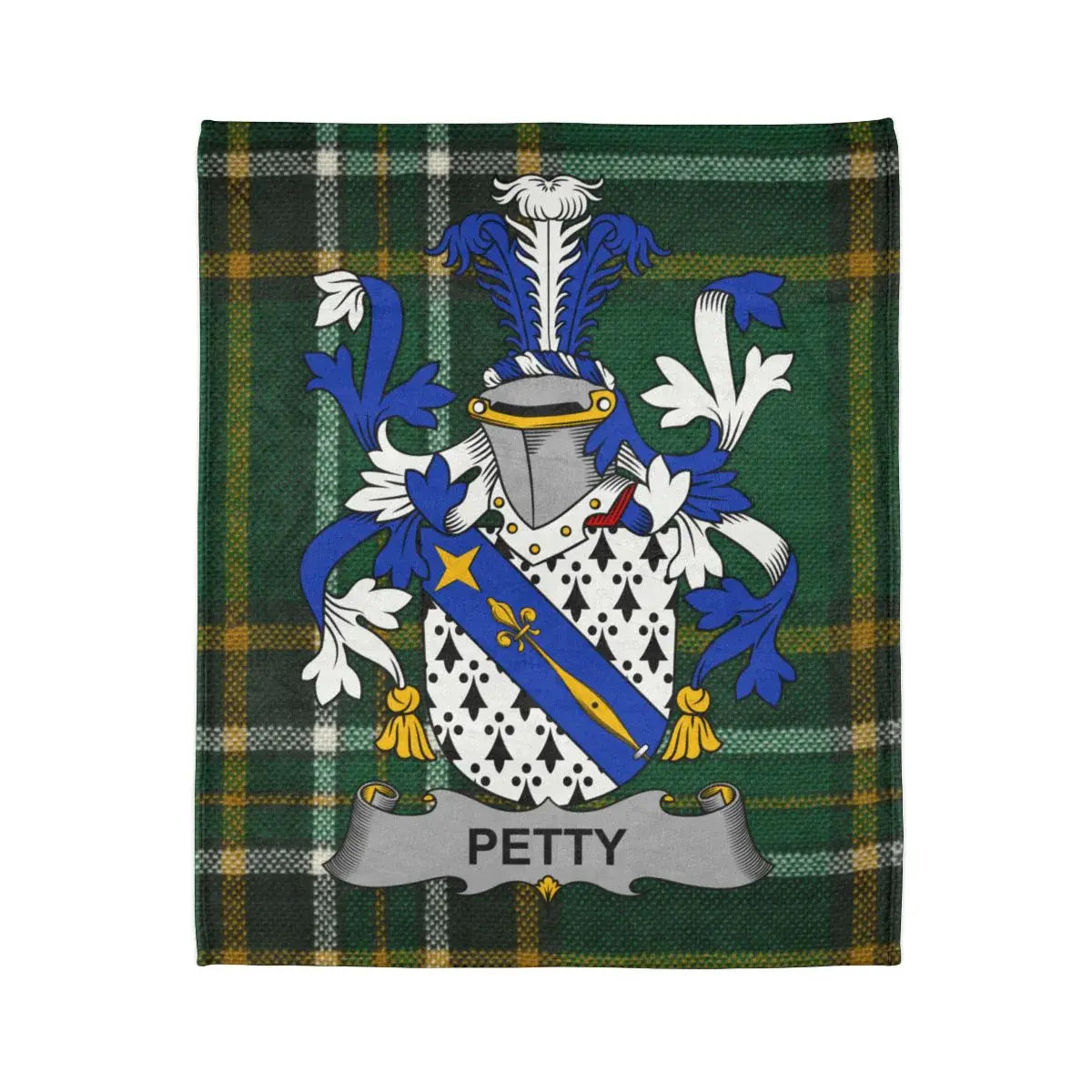 Petty Family Crest Tartan Background Custom Blanket