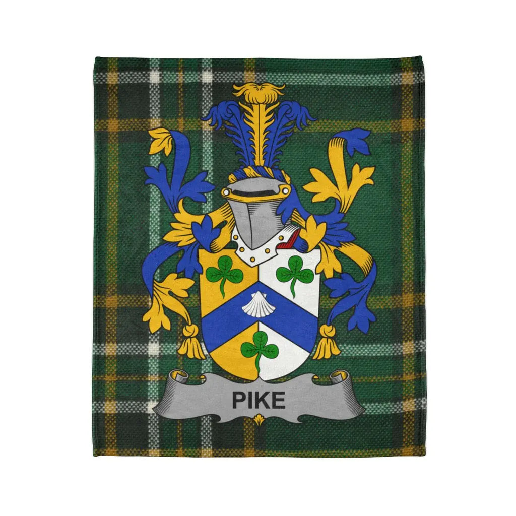 Pike Family Crest Tartan Blanket Decorative Throw