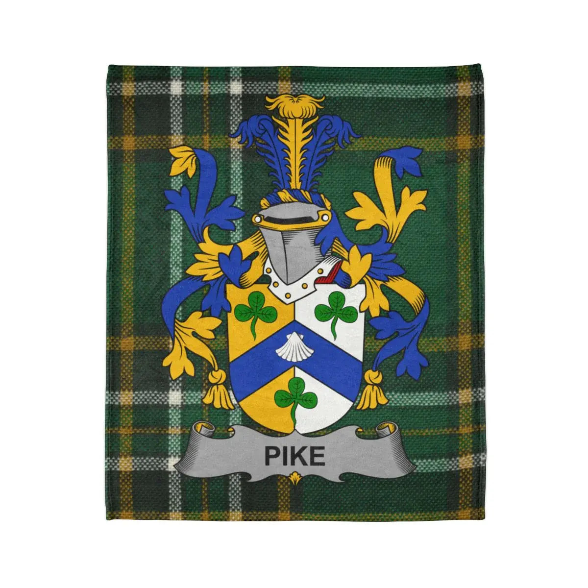 Pike Family Crest Tartan Blanket Decorative Throw