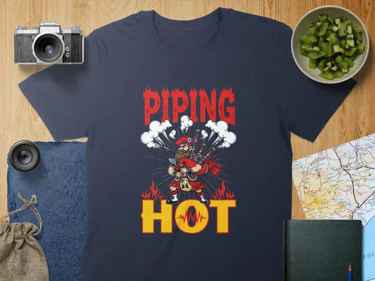 Piping Hot Themed T-shirt with Graphic Design