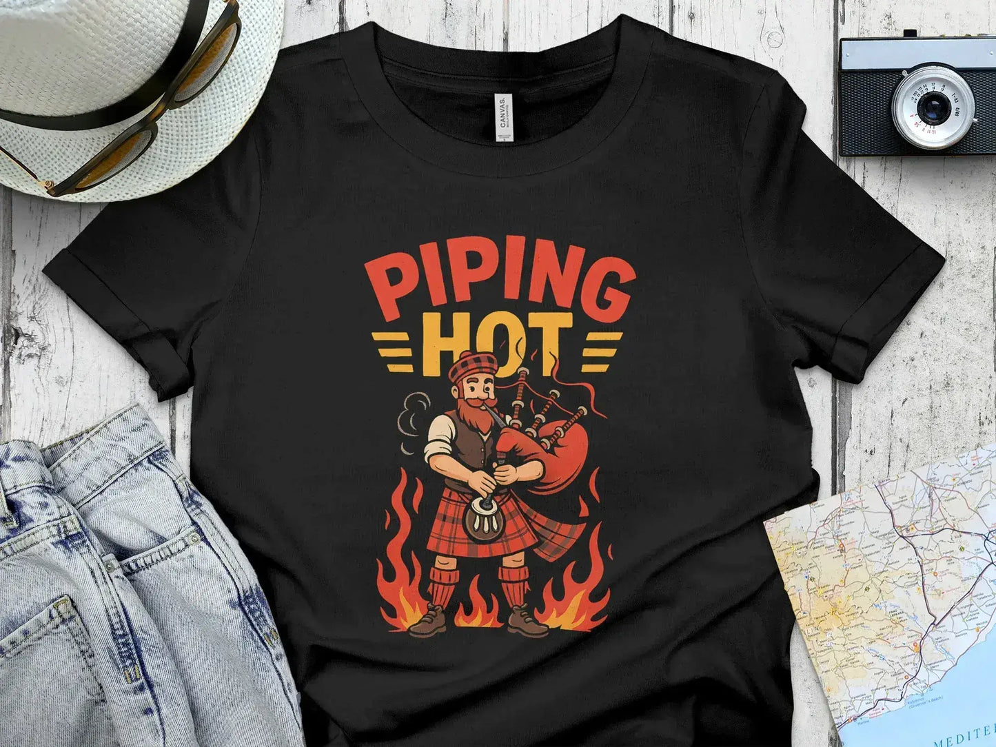 Piping Hot Bagpiper Graphic Tee Shirt product type