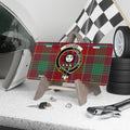 Clan Pitcairn tartan novelty license plate — Plena Refulget crest, 12" x 6" aluminium