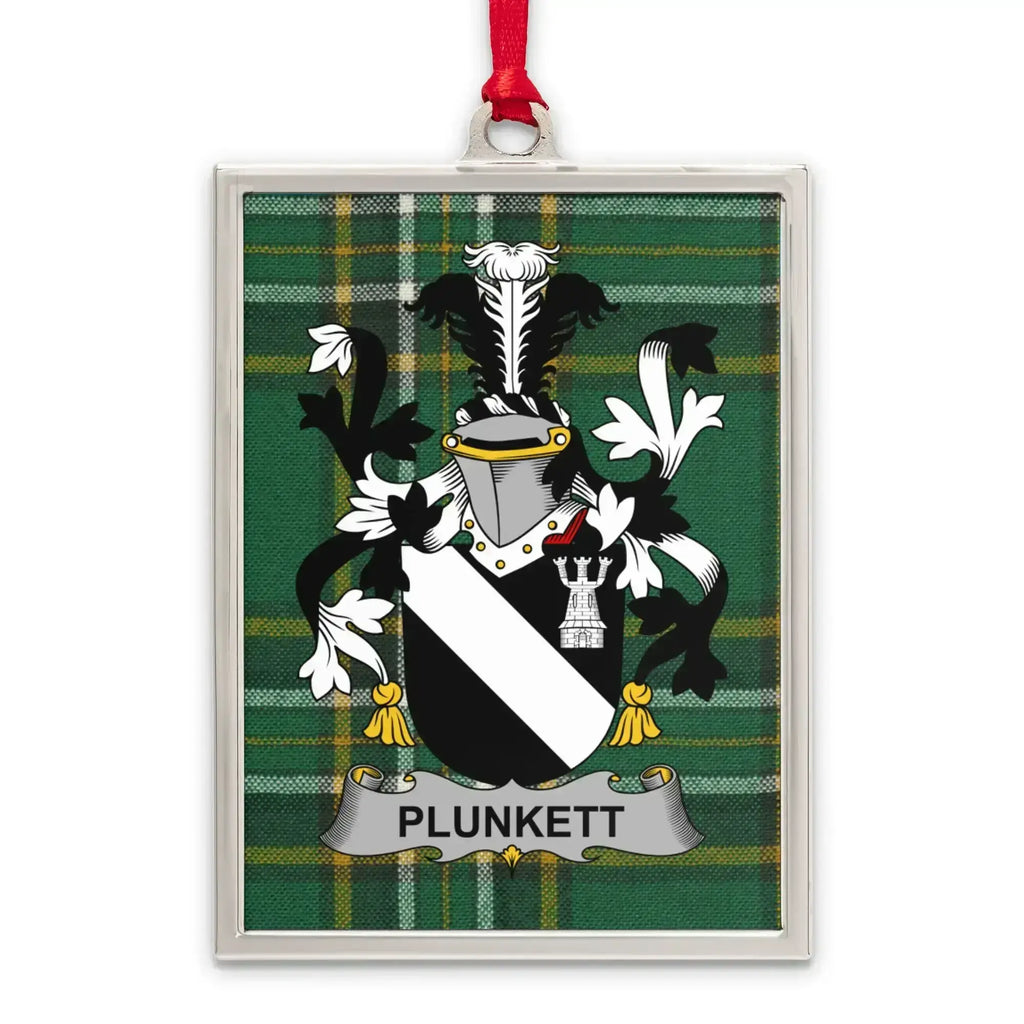 Family Heritage Crest Green Plaid Background Ornament product type