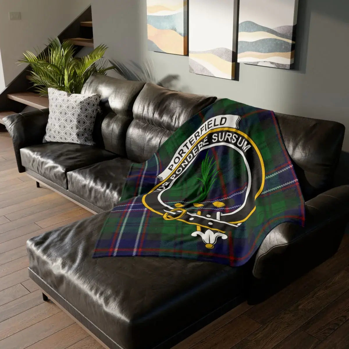 Porterfield Ponder Sursum Green Tartan Blanket