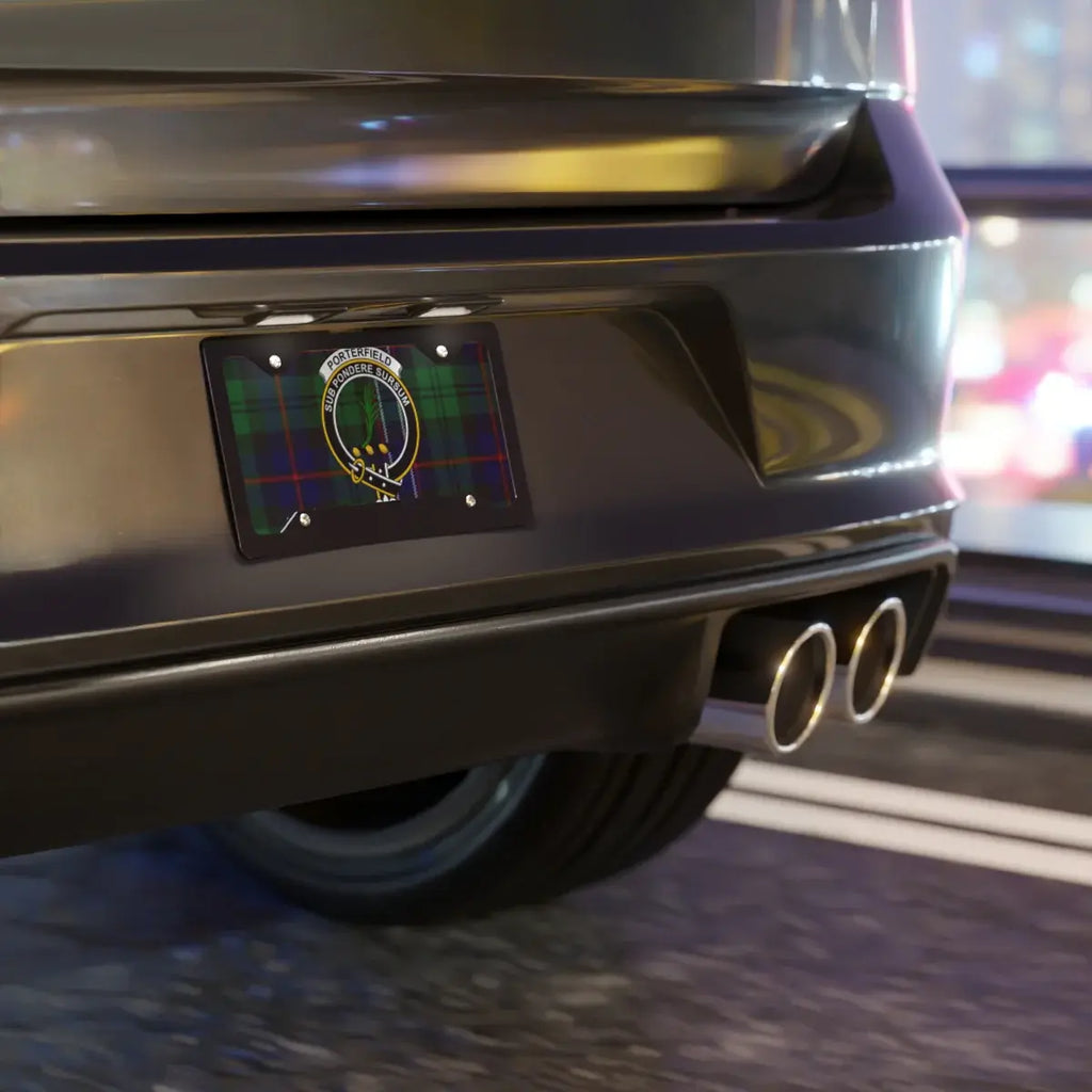 Custom License Plate with Unique Plaid Design product