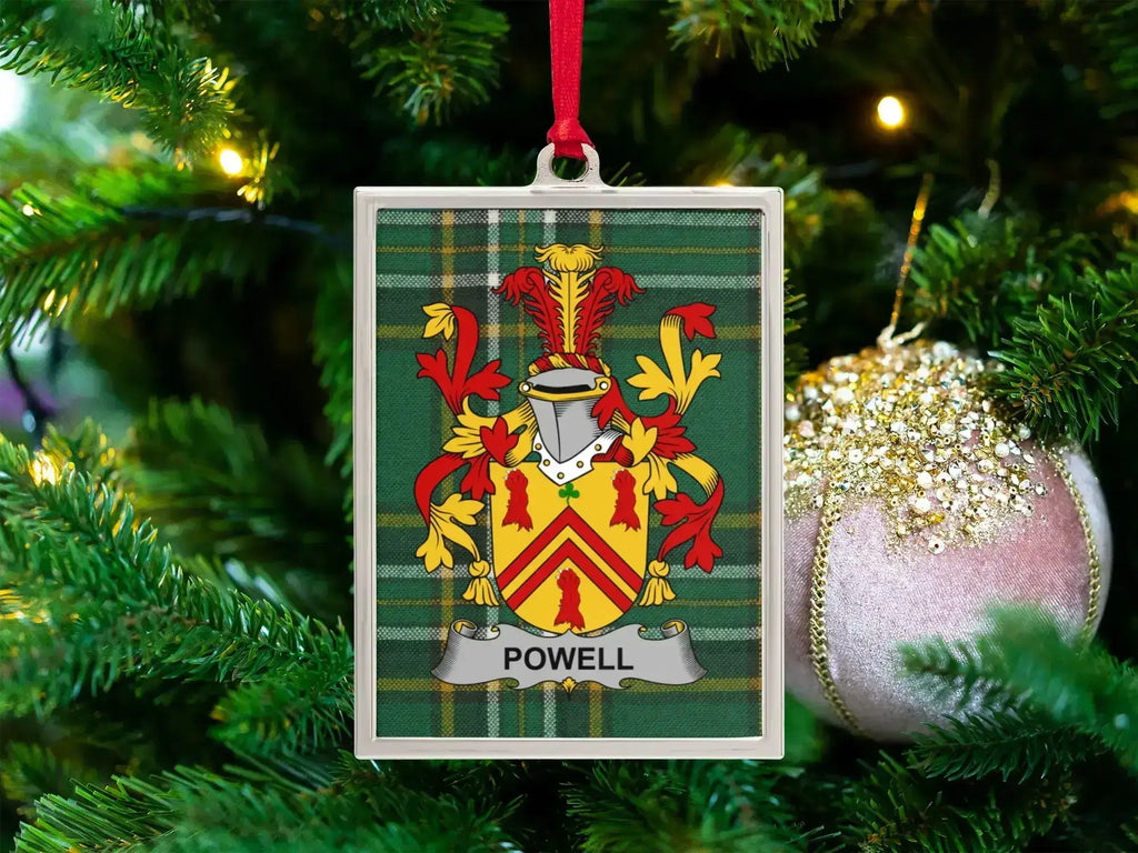 Custom Powell Family Crest Christmas Ornament product