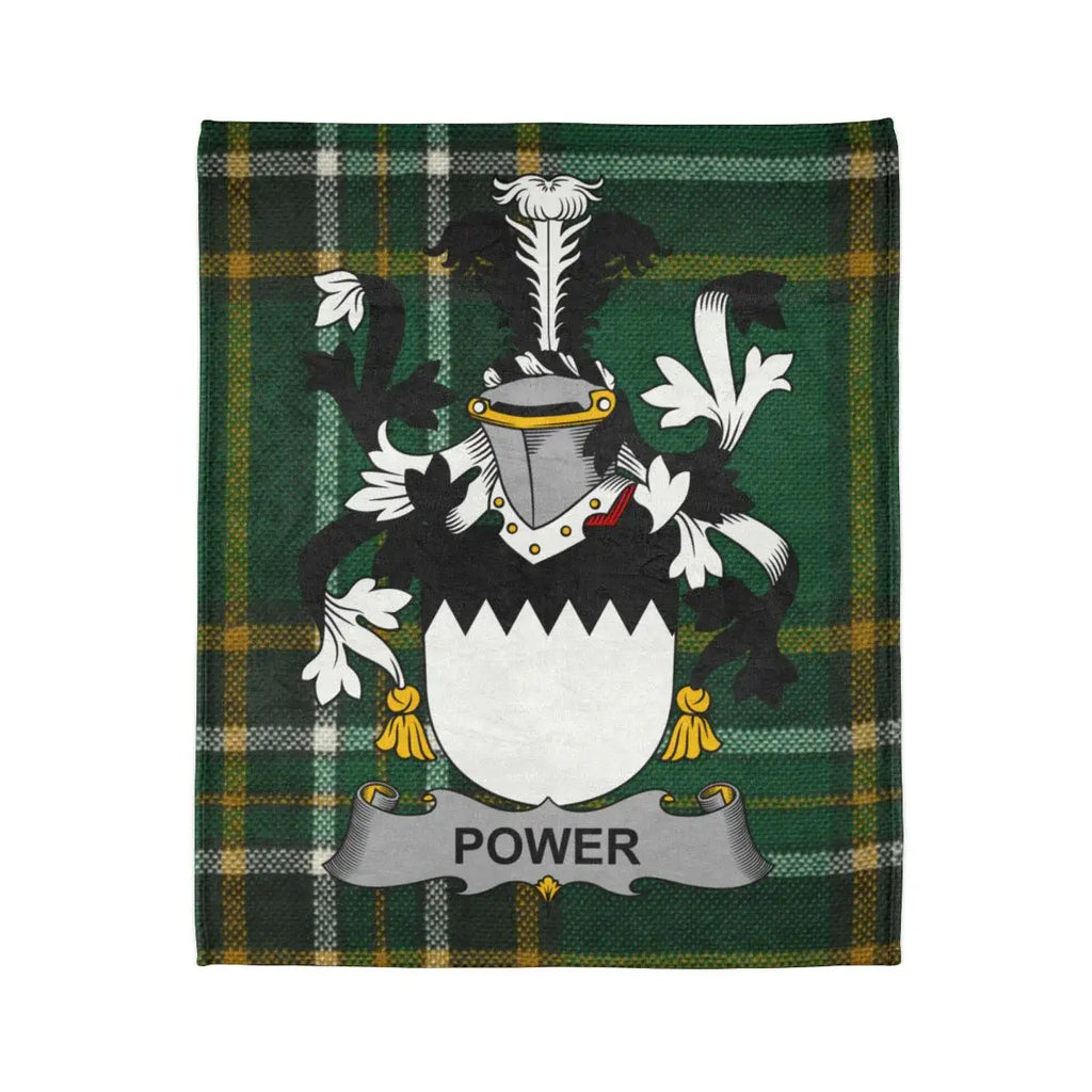 Family Crest Tartan Design Fleece Blanket