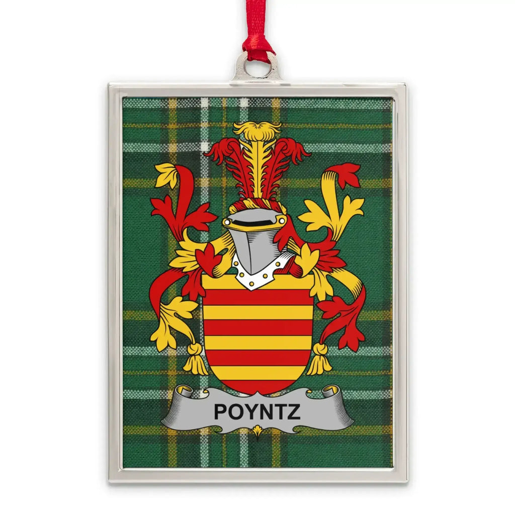 Poyntz Family Crest on Tartan Background product