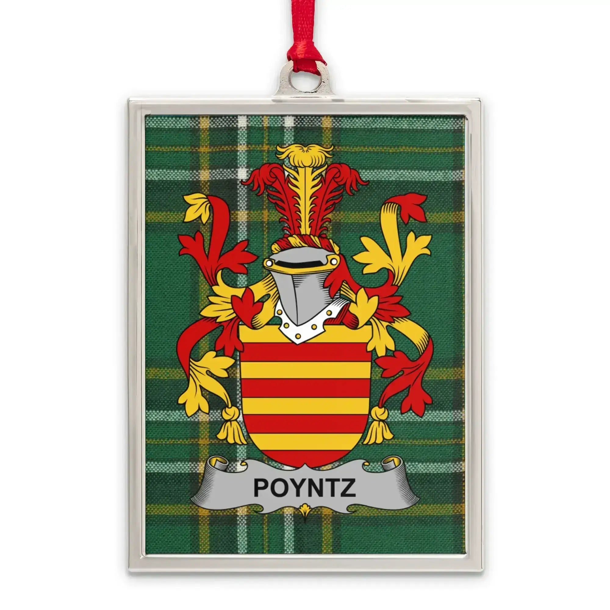 Poyntz Family Crest on Tartan Background product