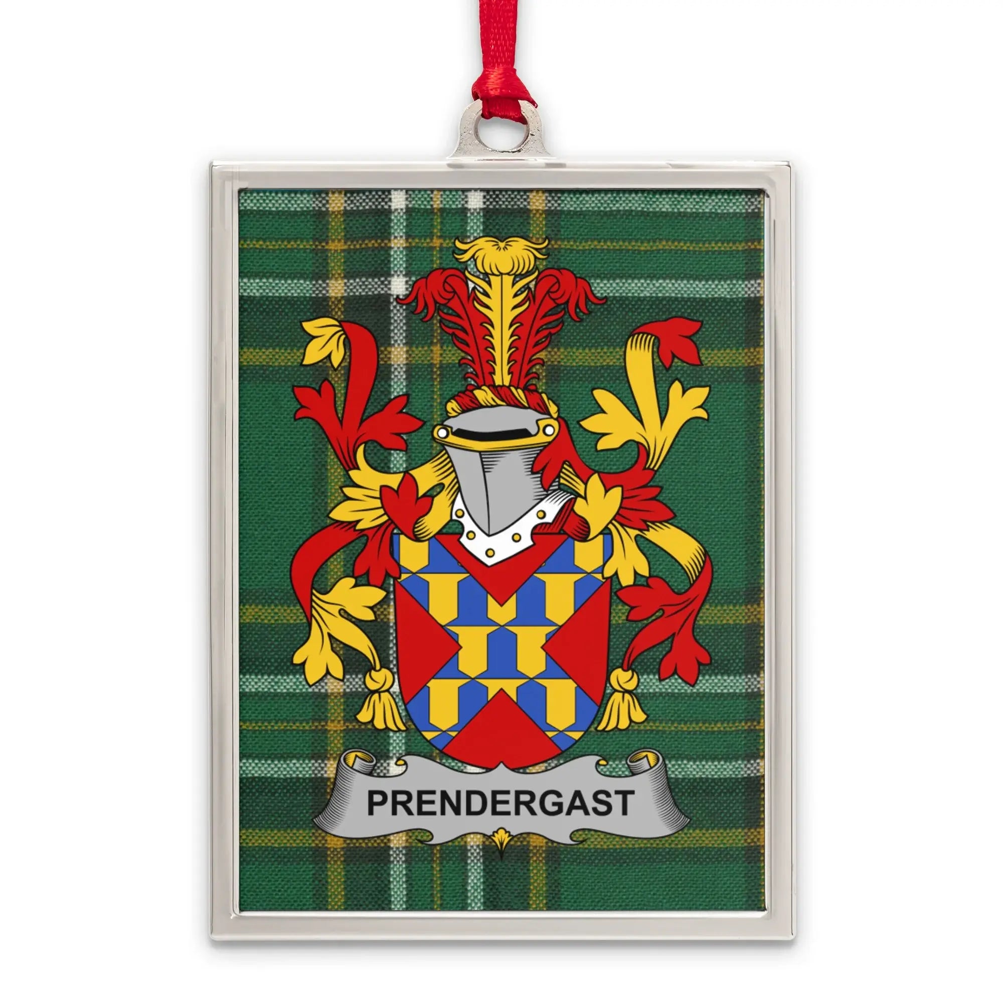 Prendergast Family Crest Plaid Pattern Ornament product