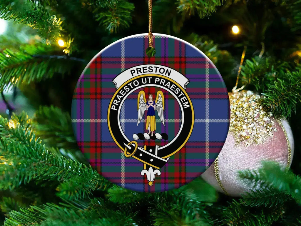 Preston Family Crest Plaid Decorative Ornament product