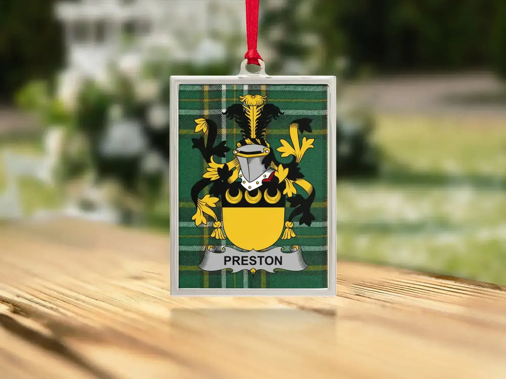Preston Family Crest Christmas Ornament product type