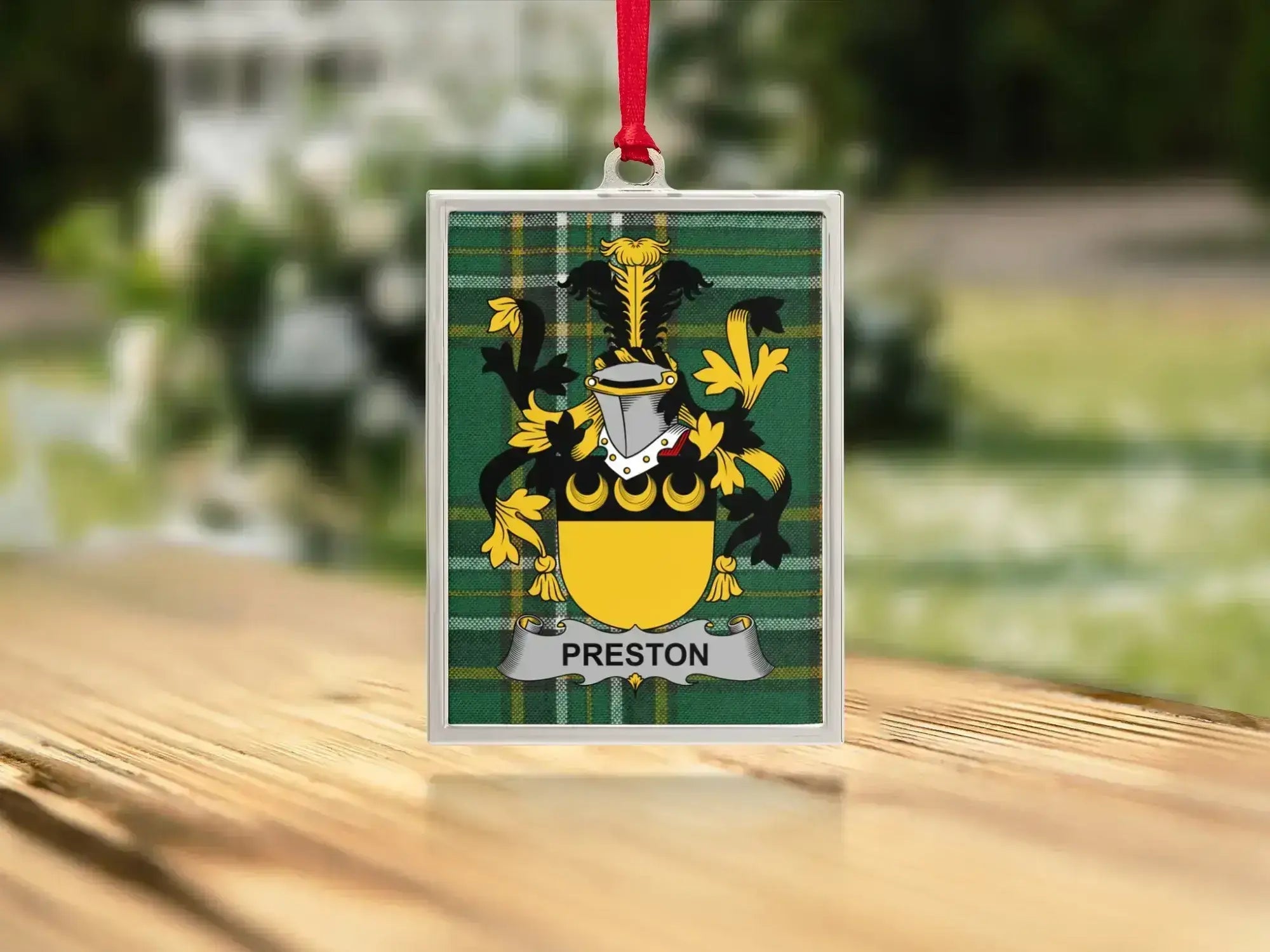 Preston Family Crest Christmas Ornament product type
