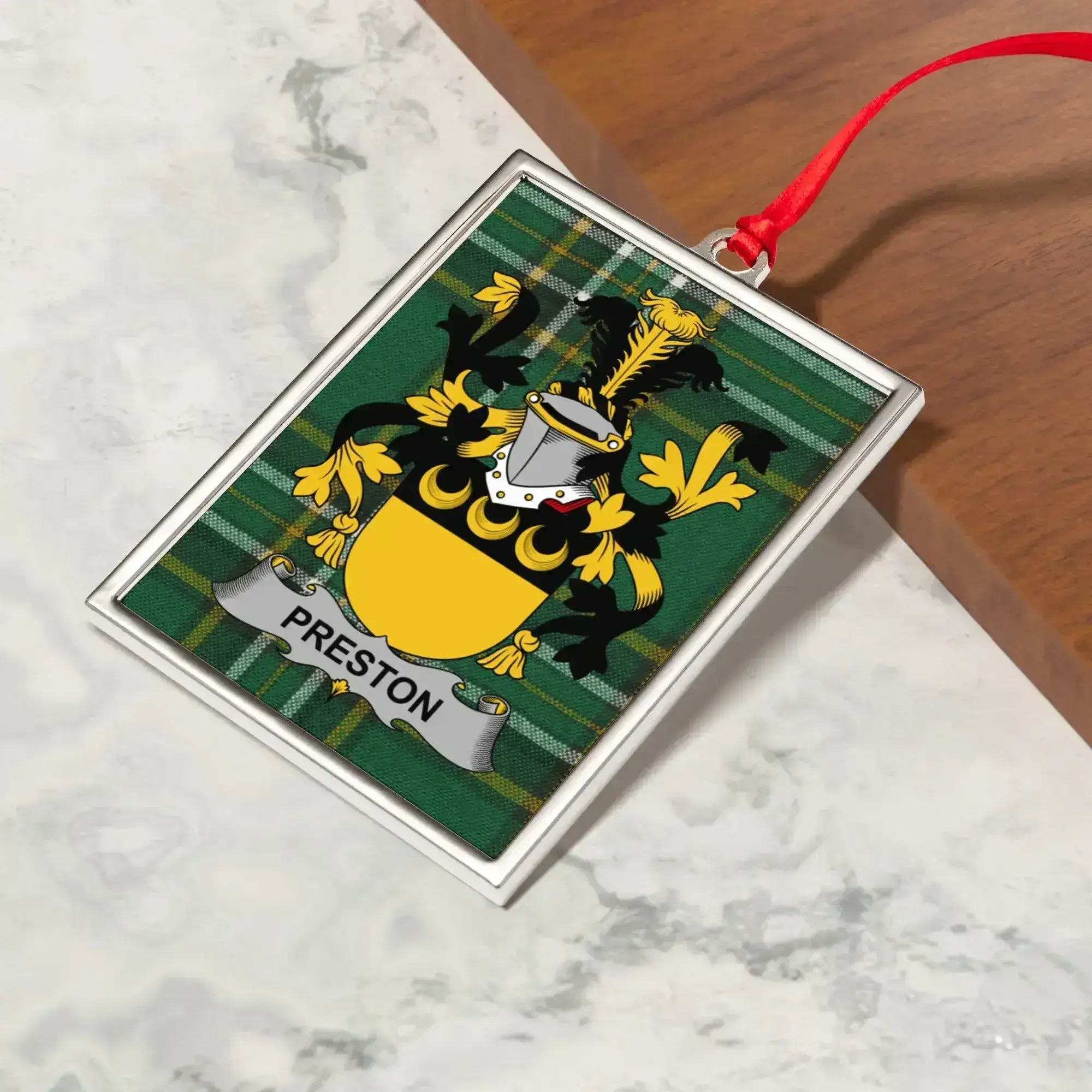 Preston Family Crest Rectangular Ornament product type
