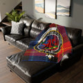 Clan Primrose crest tartan throw blanket — lightweight 100% polyester, full design view