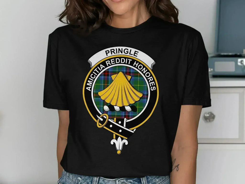 Pringle Amicitia Reddit Honores crest tee in forest green — relaxed unisex cut, S-3XL