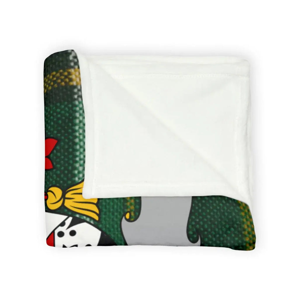 Colorful Santa and Christmas Tree Holiday Blanket