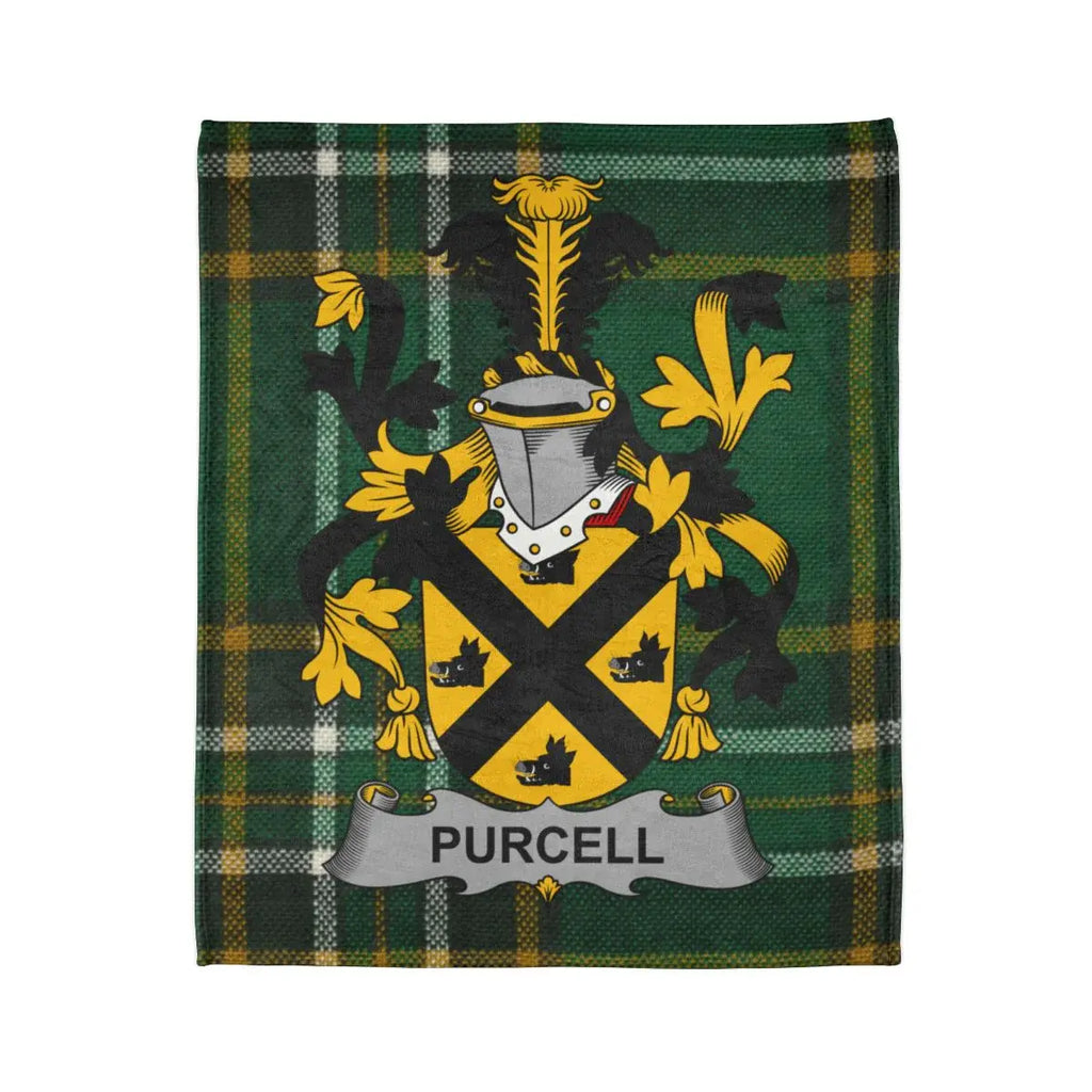 Purcell Family Crest Tartan Plaid Blanket Product