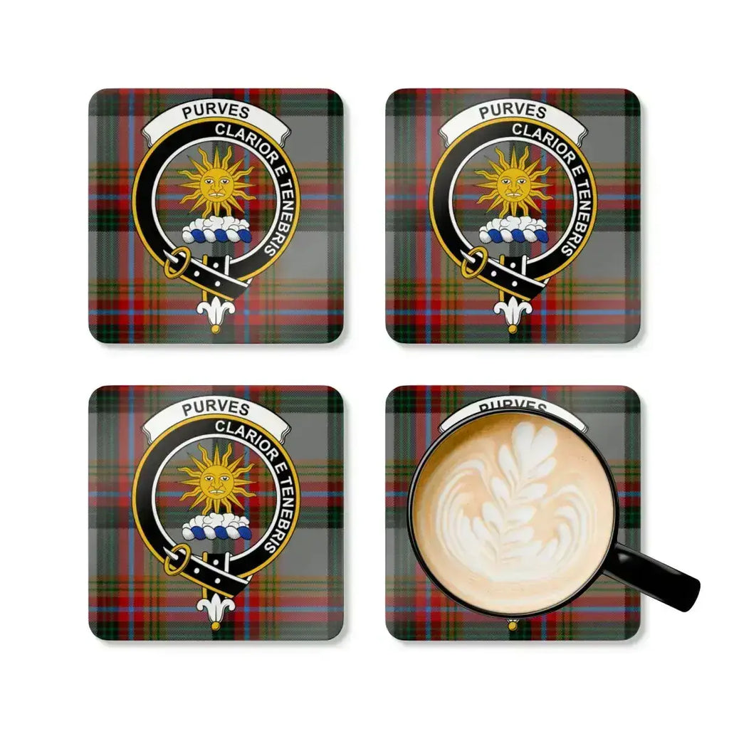 Scottish Clan Crest Tartan Coasters Set product
