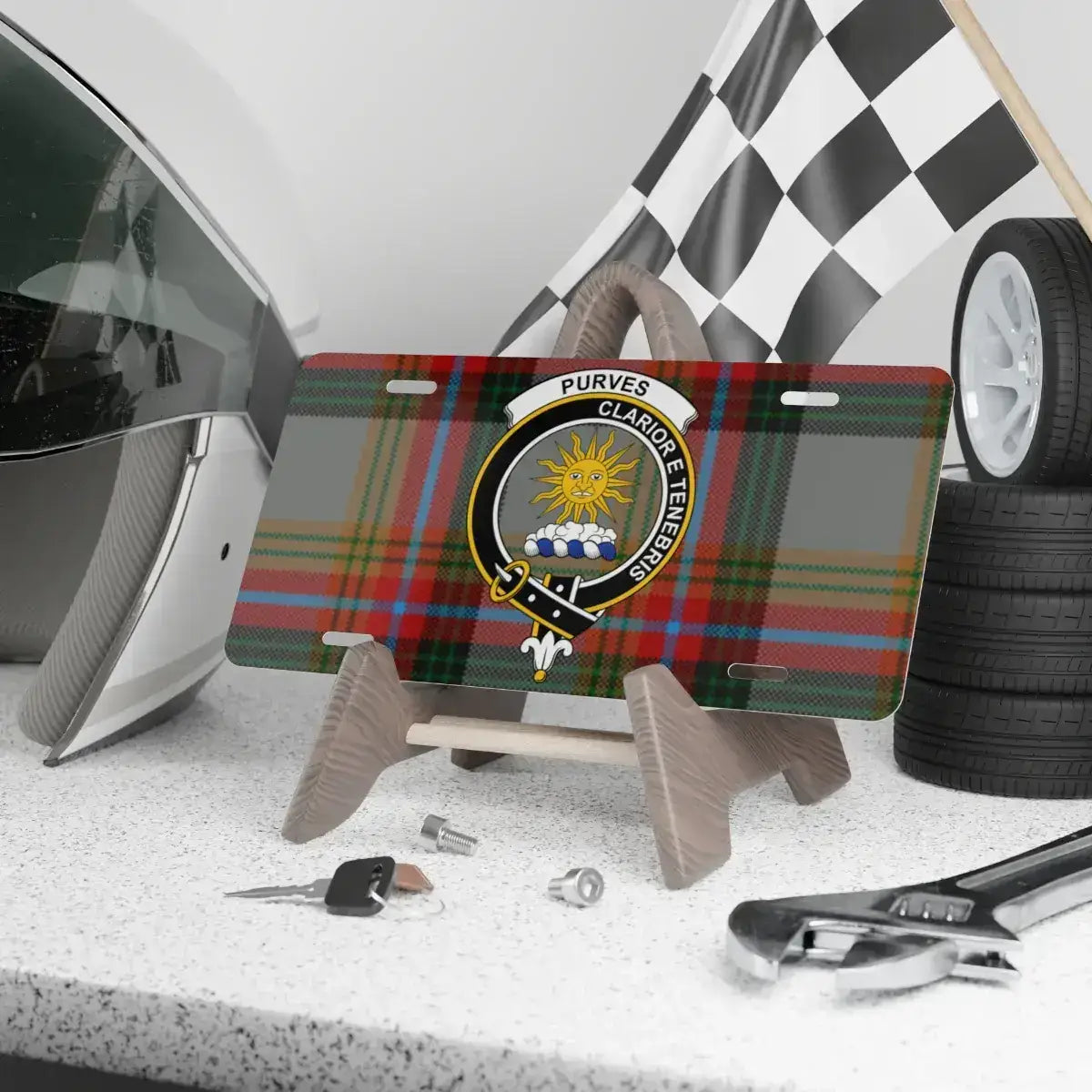 Vibrant Scottish Plaid Custom License Plate product