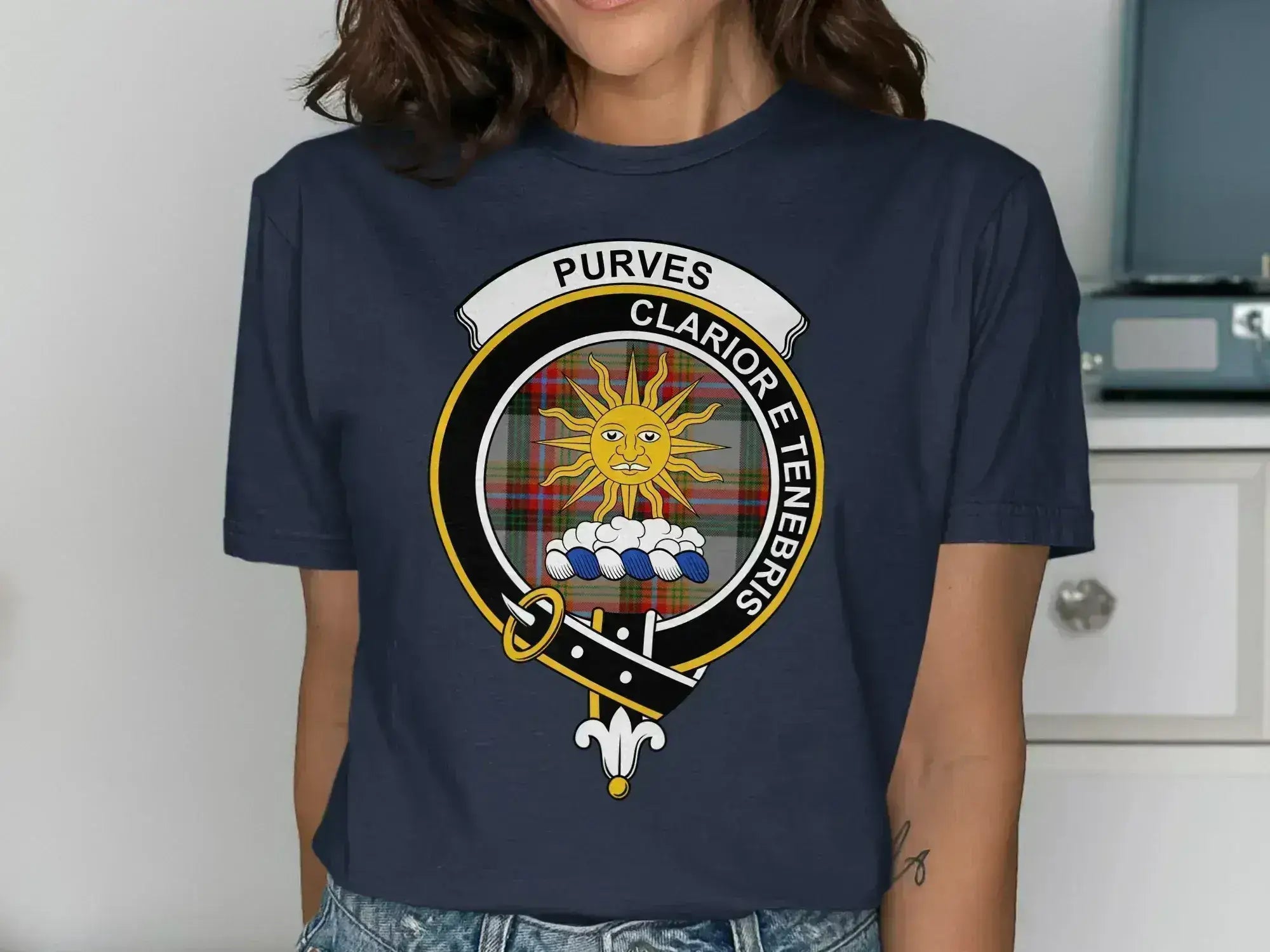 Purves Clariore Tenebris Crest Design T-Shirt product type