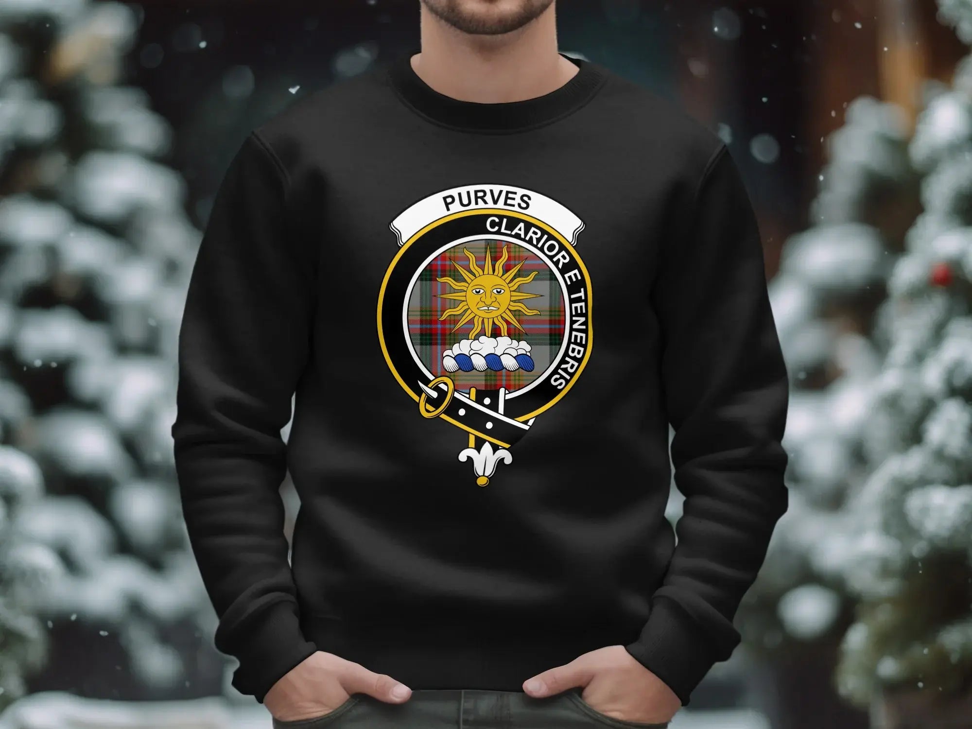 Stylish Purves Clariore E Tenebris Crest Sweatshirt Product