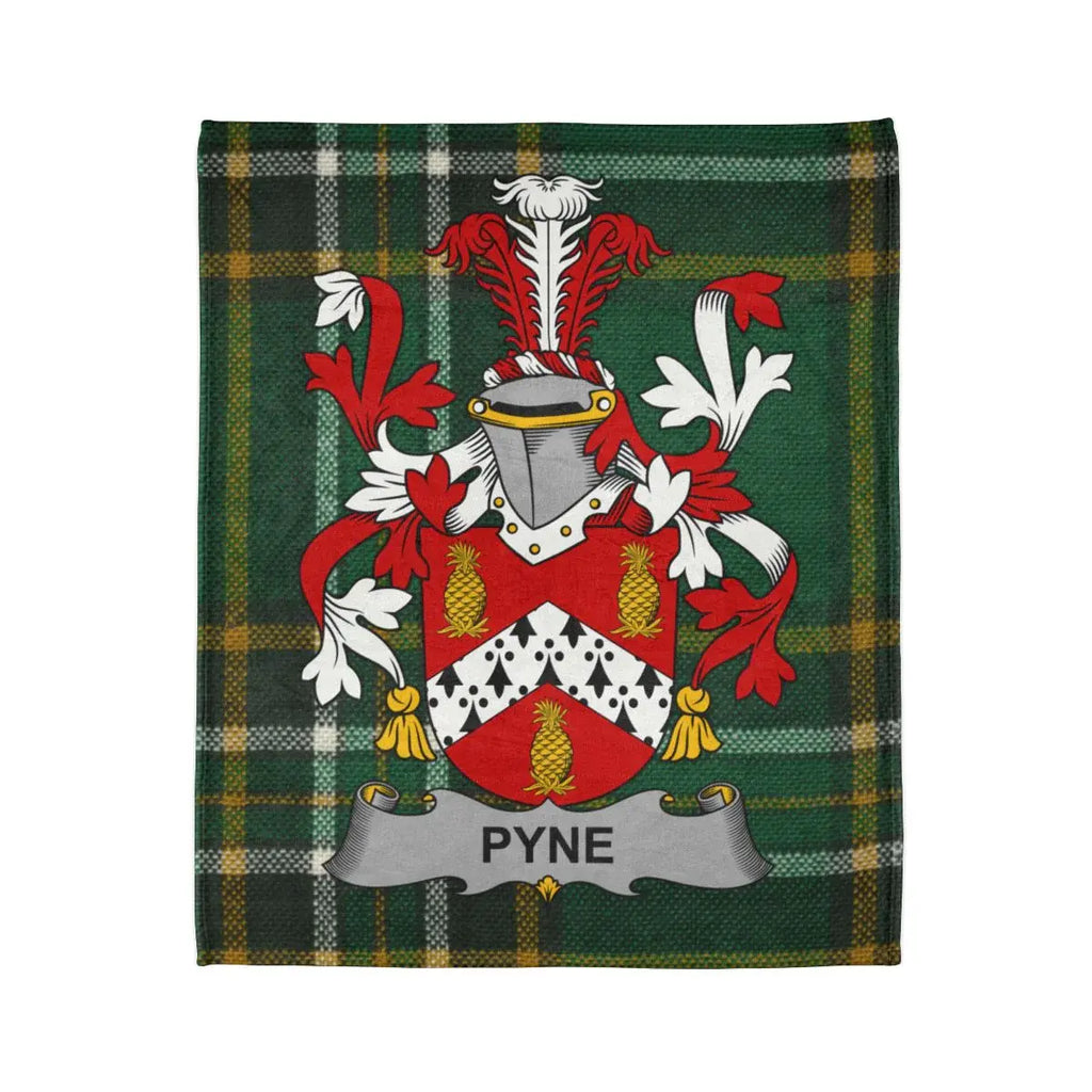 Pyne Tartan Plaid with Family Crest Blanket
