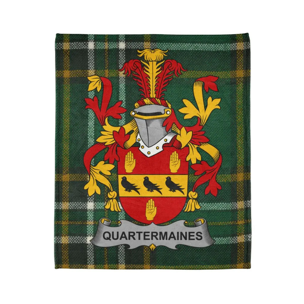 Quartermaines Family Crest Plaid Background Blanket