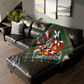 Quelch Family Crest Green Tartan Blanket Throw