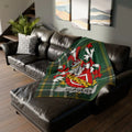 Quigley Family Crest Green Tartan Blanket