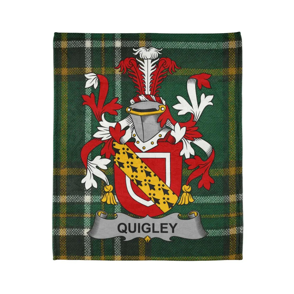 Quigley Family Crest Tartan Pattern Blanket