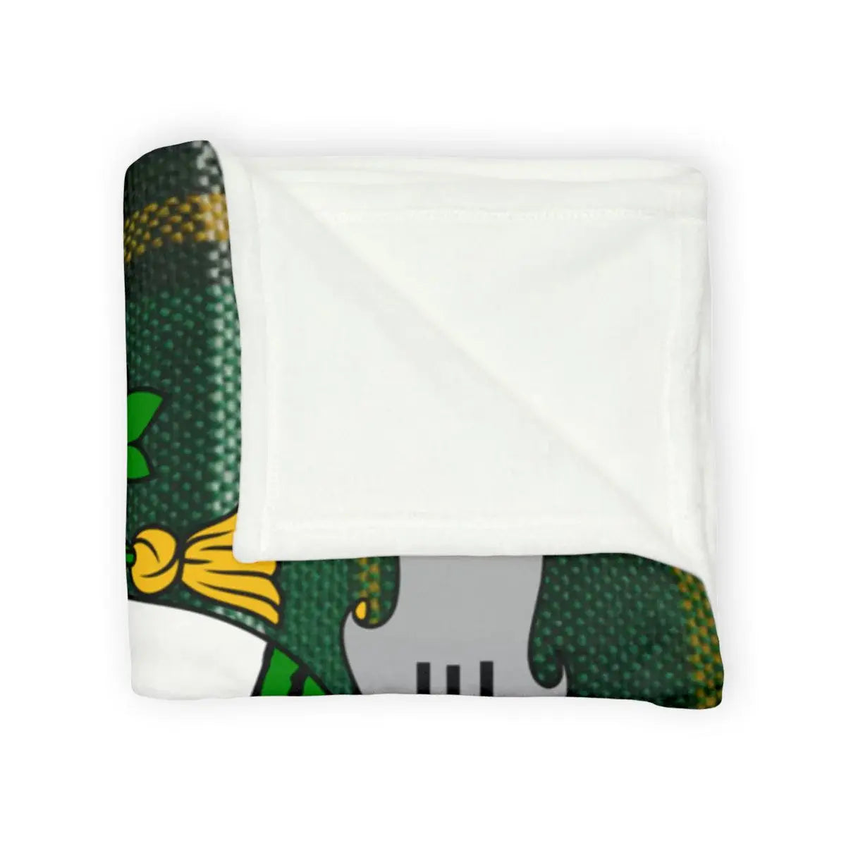 Cozy Holiday Themed Blanket with Green and Yellow Design